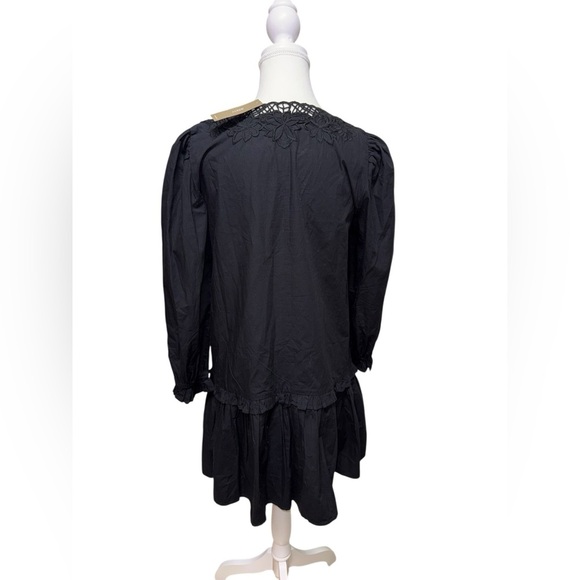 J.CREW BLACK V-NECK EYELET TRIM MINI DRESS - Picture 9 of 9